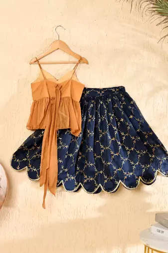 Blue lehenga top set