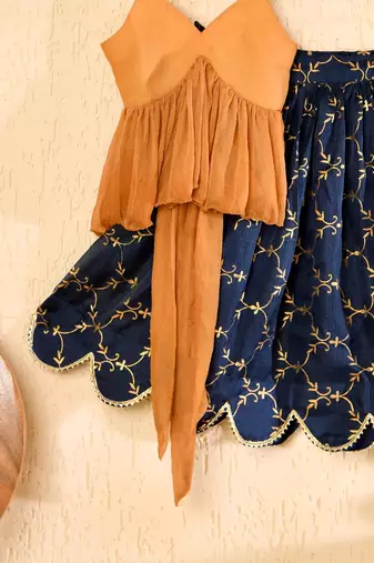 Blue lehenga top set