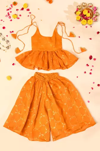 Mustard palazzo and top set