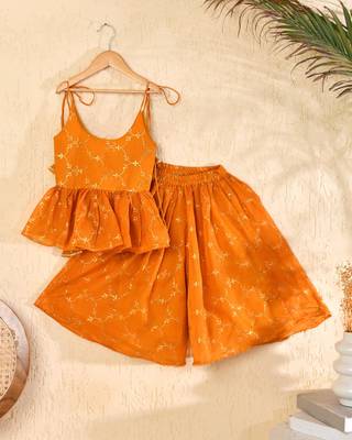 Mustard palazzo and top set 2