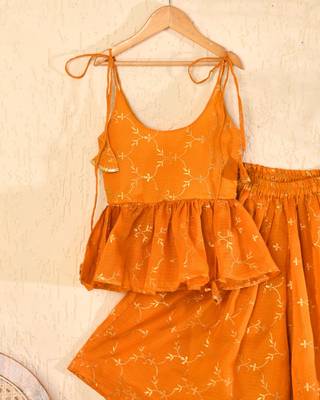 Mustard palazzo and top set 3