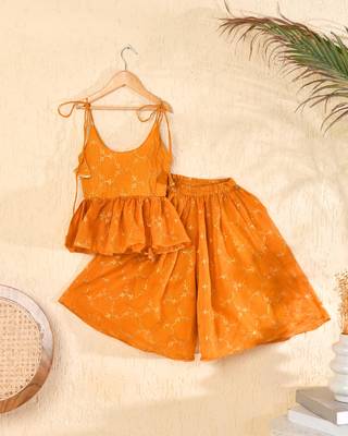 Mustard palazzo and top set 4