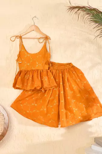 Mustard palazzo and top set
