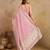 Pink Tussar Silk Embroidery swarovski work Saree with Unstitched Blouse 