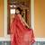 Mul cotton tissue red and gold striped saree - golden panel