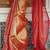 Mul cotton tissue red and gold striped saree - golden panel
