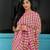 Mul cotton checked saree - peony grove
