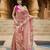 Crushed tissue saree with crossstitched embroidery – gulnar pink