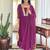 Wine georgette print with thread embroidery work kurta pant set