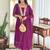 Wine georgette print with thread embroidery work kurta pant set