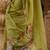 Crushed tissue saree with crossstitched embroidery – naazira green
