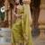 Crushed tissue saree with crossstitched embroidery – naazira green