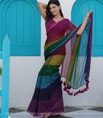 Mul cotton sarees rainbow series - prism hues