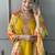Mustard chanderi heavy thread embroidery work with printed dupatta kurta pant set