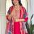 Rani pink chanderi silk heavy thread embroidery work with printed dupatta kurta pant set
