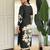 Dark green pure viscose rayon printed kurta pant set