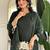 Dark green pure viscose rayon printed kurta pant set