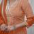 Orange cotton blend print with thread embroidery work kurta pant set
