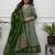 Green cotton blend print with thread embroidery work kurta pant set
