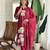 Maroon pure viscose rayon printed kurta pant set