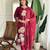 Maroon pure viscose rayon printed kurta pant set