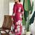 Maroon pure viscose rayon printed kurta pant set