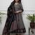 Black cotton blend print with thread embroidery work kurta pant set