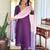 Purple chanderi silk heavy thread embroidery work with printed dupatta kurta pant set