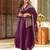 Wine south cotton plain kurta pant with printed dupatta kurta pant set