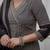 Black cotton blend print with thread embroidery work kurta pant set