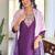 Purple chanderi silk heavy thread embroidery work with printed dupatta kurta pant set