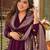 Wine south cotton plain kurta pant with printed dupatta kurta pant set