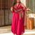 Rani pink south cotton plain kurta pant with printed dupatta kurta pant set