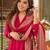 Rani pink south cotton plain kurta pant with printed dupatta kurta pant set