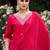 Red rayon slub heavy thread embroidery work kurta pant set