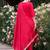 Red rayon slub heavy thread embroidery work kurta pant set