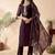 Wine chanderi heavy thread embroidery sequins work with printed dupatta kurta pant set