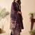Wine chanderi heavy thread embroidery sequins work with printed dupatta kurta pant set
