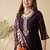 Wine chanderi heavy thread embroidery sequins work with printed dupatta kurta pant set