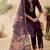 Wine chanderi heavy thread embroidery sequins work with printed dupatta kurta pant set