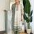 Off white viscose modal print with hand work kurta pant set