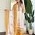 Off white viscose modal print with hand work kurta pant set