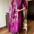 Burgundy rayon heavy thread embroidery work with printed dupatta kurta pant set