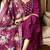 Burgundy rayon heavy thread embroidery work with printed dupatta kurta pant set
