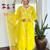 Lemon vichitra silk heavy thread embroidery work kurta pant set