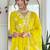 Lemon vichitra silk heavy thread embroidery work kurta pant set