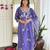 Lavender vichitra silk heavy thread embroidery work kurta pant set