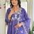 Lavender vichitra silk heavy thread embroidery work kurta pant set
