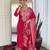 Rani pink roman silk heavy thread embroidery sequins work with jacquard dupatta kurta pant set