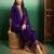 Purple silk blend heavy thread embroidery work kurta pant set